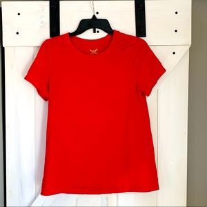 Women’s Faded Glory Red Short Sleeve Basic Cotton Tee Stretchy Large T-shirt